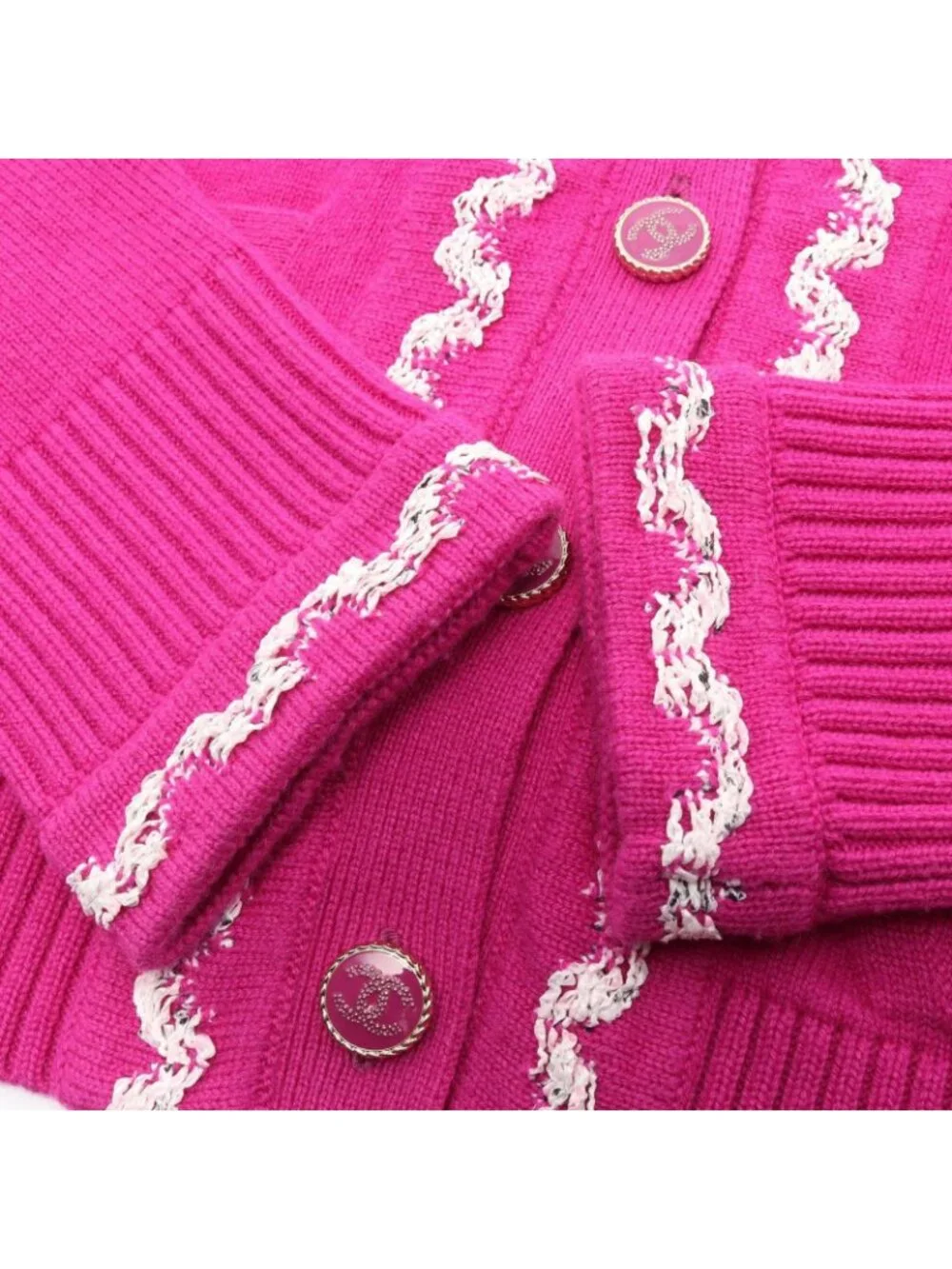 Chanel Cardigan CC Logo Button Cashmere